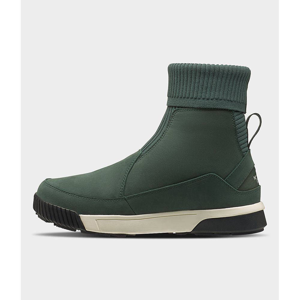 The North Face Boots Womens Australia - The North Face Sierra Knit Wp Dark Green / White (LER-485193